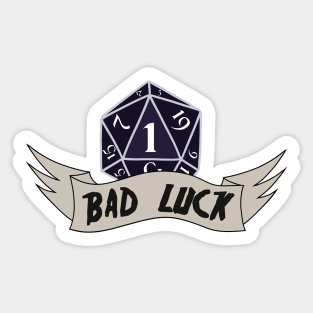 D20 - BAD Luck Sticker